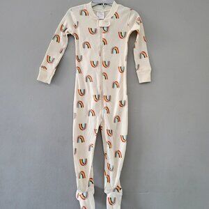 Hanna Andersson Baby Zip Footed Sleeper In Organic Cotton. Nwt Size 2T. Rainbow